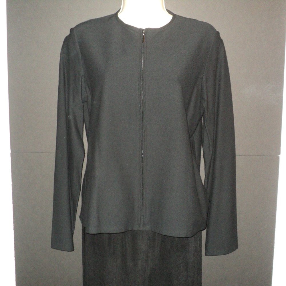 Eileen Fisher Jacket Size Small Black Zipped Front